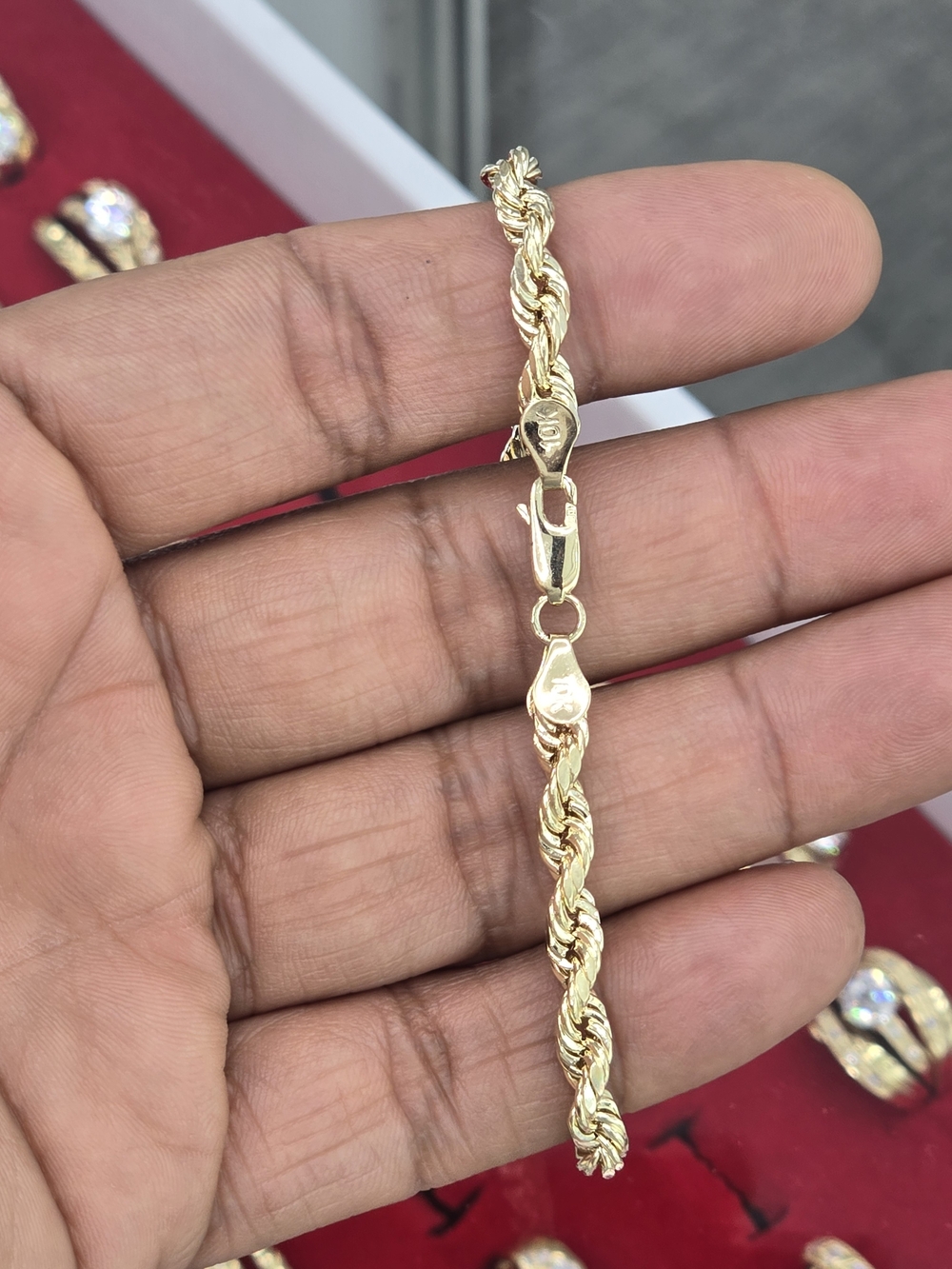 10k Real Gold Rope Chain 5mm 8 Inches - Picture 6 of 9